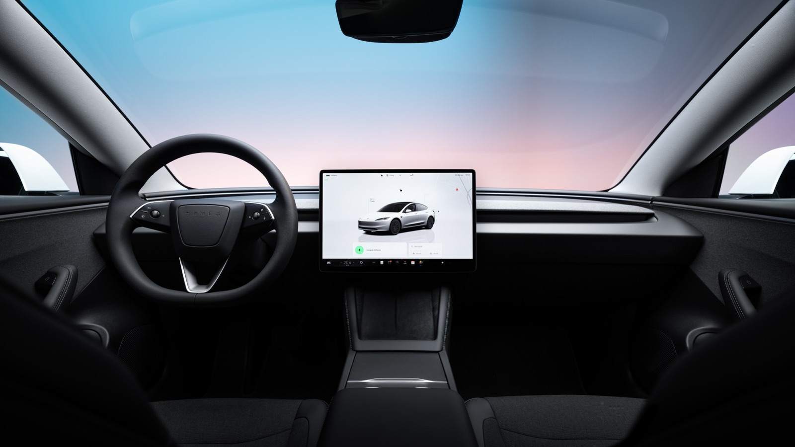 Tesla Model 3 (Highland) — interiør